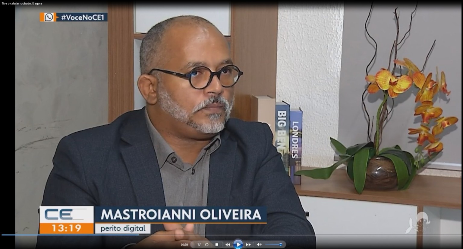 Mastroianni Oliveira durante entrevista ao CETV 1ª Edição